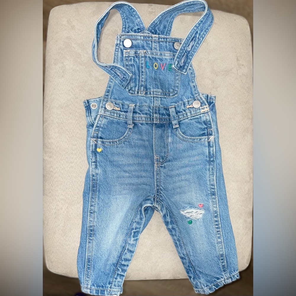 6-12 months / Jean pants jumper / L O V E